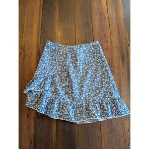 Shein Teen 12-13Y Blue‎ Floral Ruffle Skirt Mini Short Cute Casual Summer